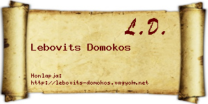 Lebovits Domokos névjegykártya